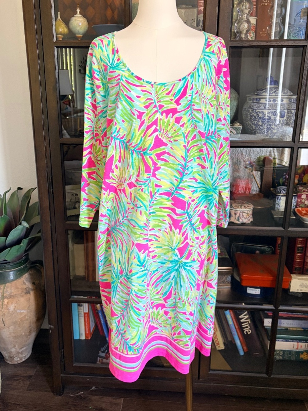 Caribbean Joe, cotton tropical Floral  dress, size 1X
